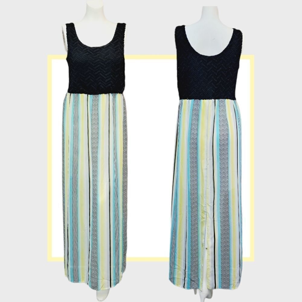 AUW Boho Maxi Lace Tank Dress Medium